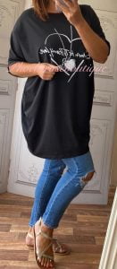 Tiffany Return Oversized T-Shirt - Black
