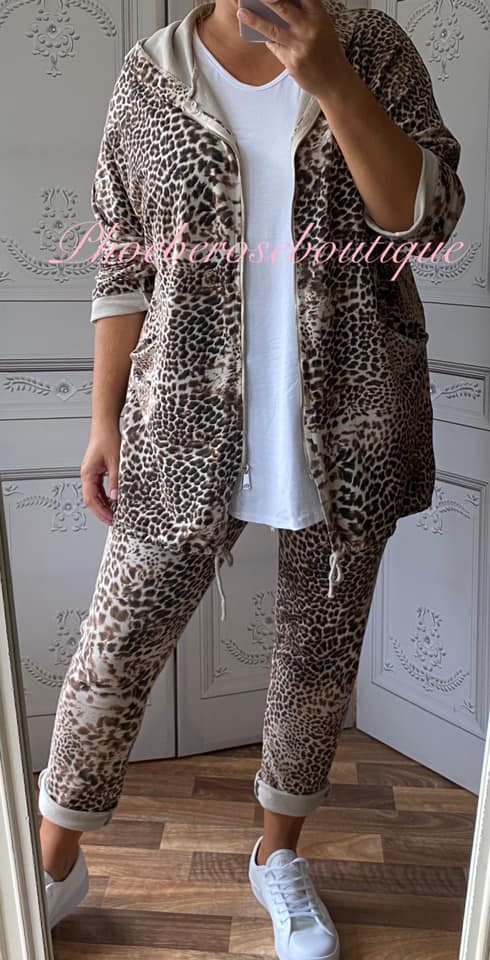 Lux Animal Print Hooded Jacket Trouser Suit - Image 5