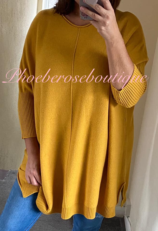 Lux Supersoft Knit Oversized Shorter Sleeve Jumper - Fuschia