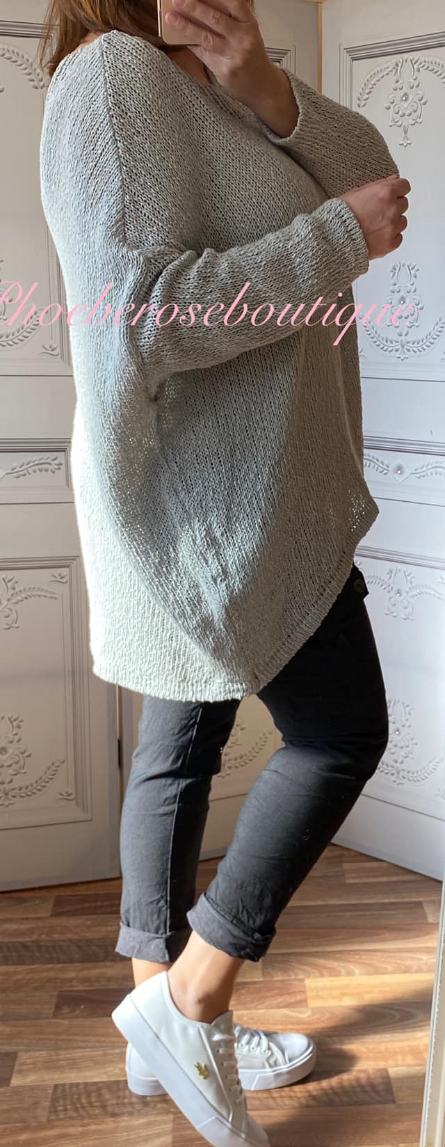 Lux Cotton Lightweight Slouch Jumper - Silver Grey