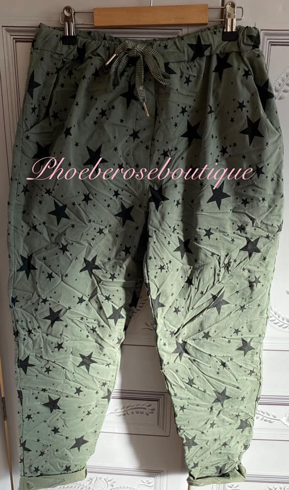 Magic Super Stretch Star Print Trousers - Khaki - Image 2