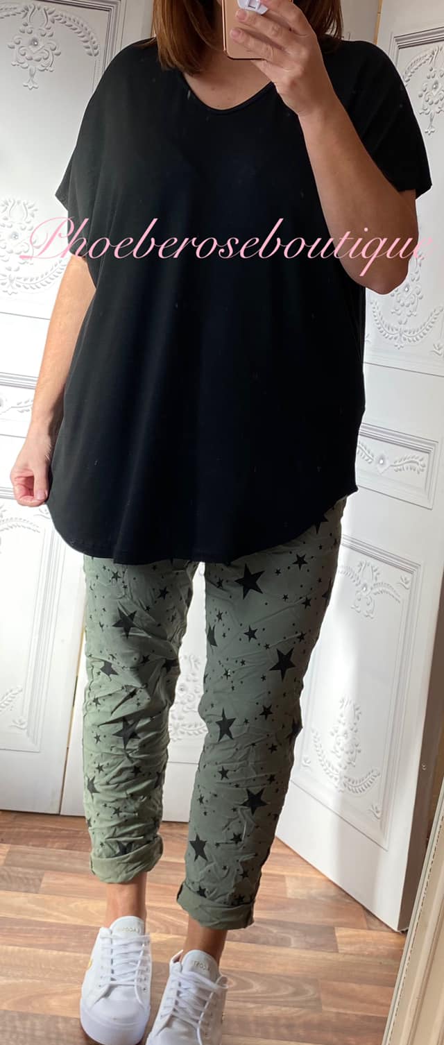 Magic Super Stretch Star Print Trousers - Khaki