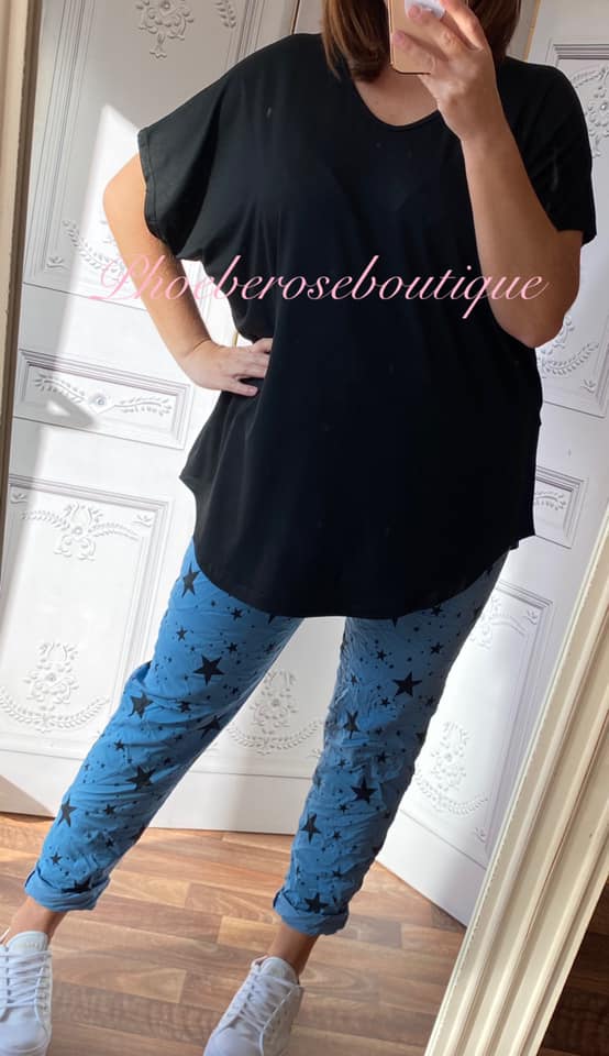 Magic Super Stretch Star Print Trousers - Denim Blue - Image 3