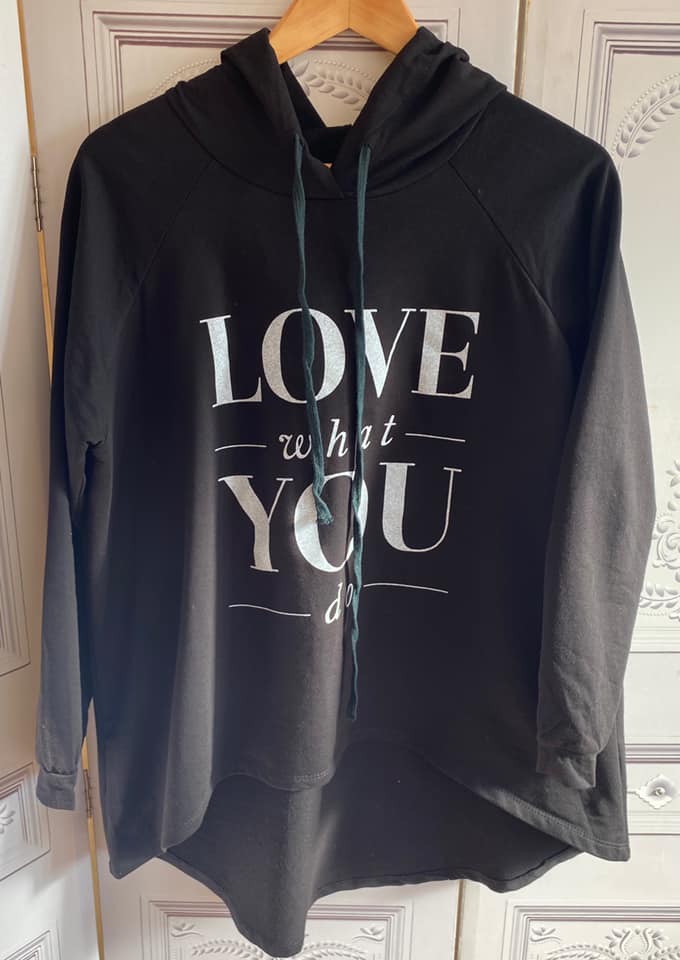 Do What You Love - Logo Hooded Top - Black