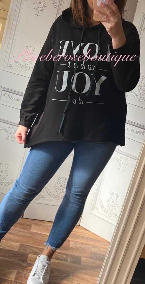 Do What You Love - Logo Hooded Top - Black