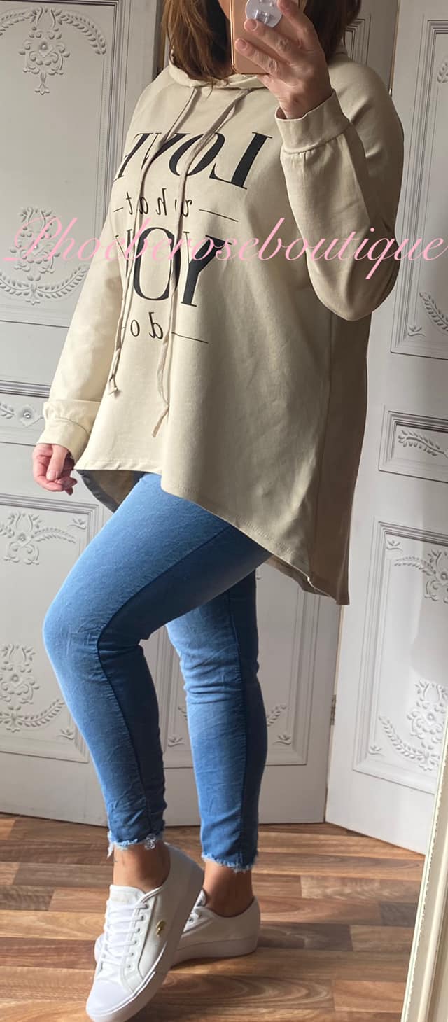 Do What You Love - Logo Hooded Top - Stone