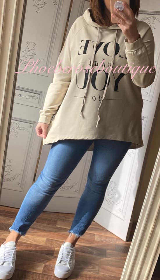 Do What You Love - Logo Hooded Top - Stone - Image 2