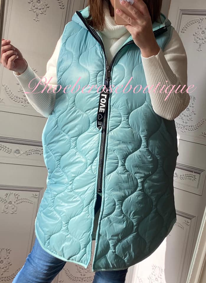 Lux Hooded Padded Gilet - Mint
