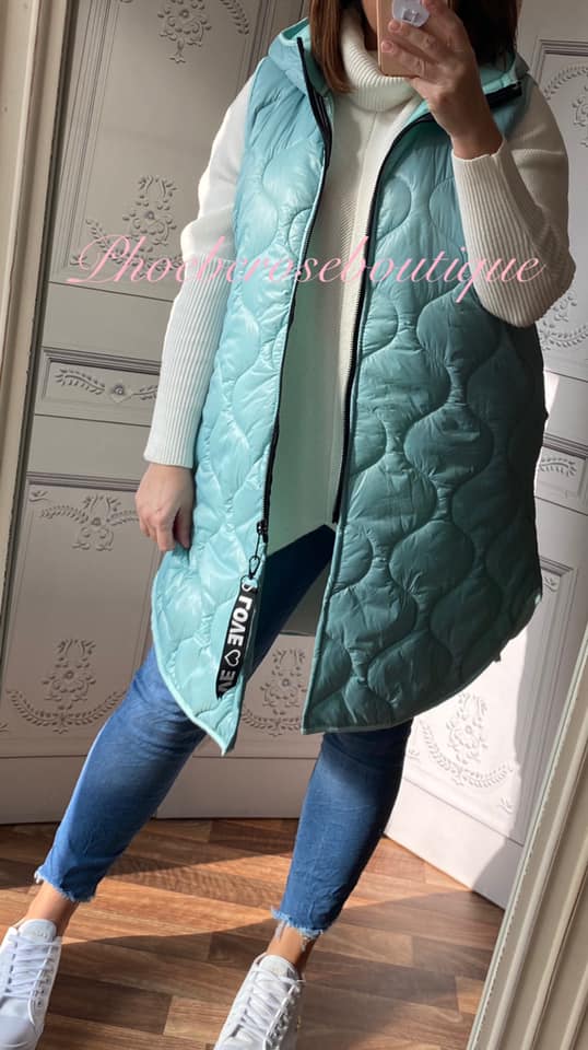 Lux Hooded Padded Gilet - Mint