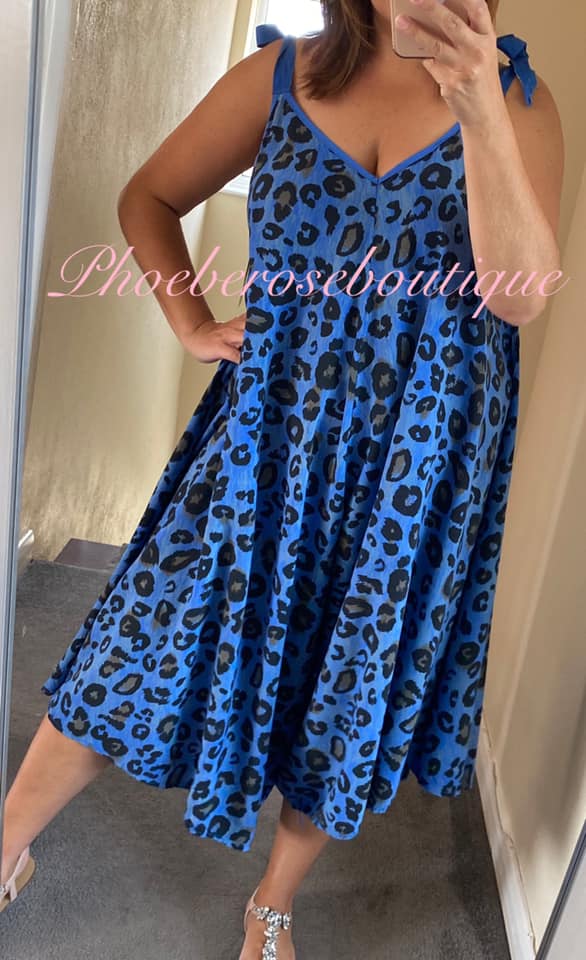 Lepo Tie Shoulder Midi Jumpsuit - Royal Blue