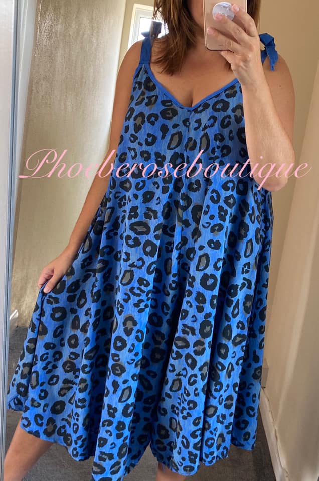 Lepo Tie Shoulder Midi Jumpsuit - Royal Blue