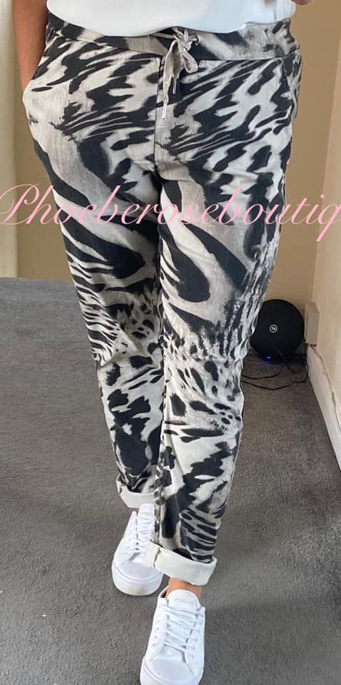 Magic Stretch Trousers Animal Print - Beige