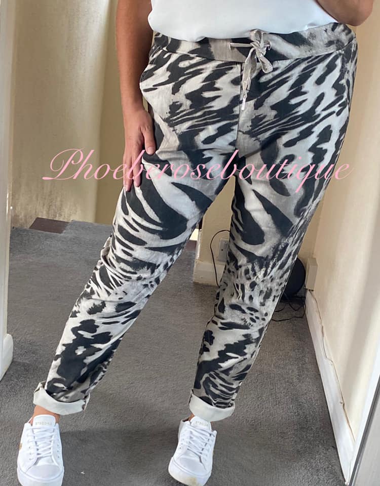 Magic Stretch Trousers Animal Print - Beige
