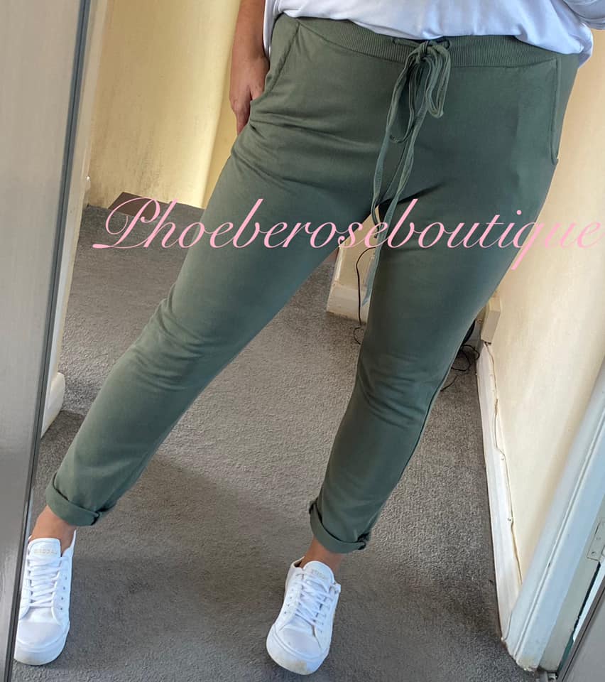 Soft Sweat Stretch Joggers - Khaki - Image 3