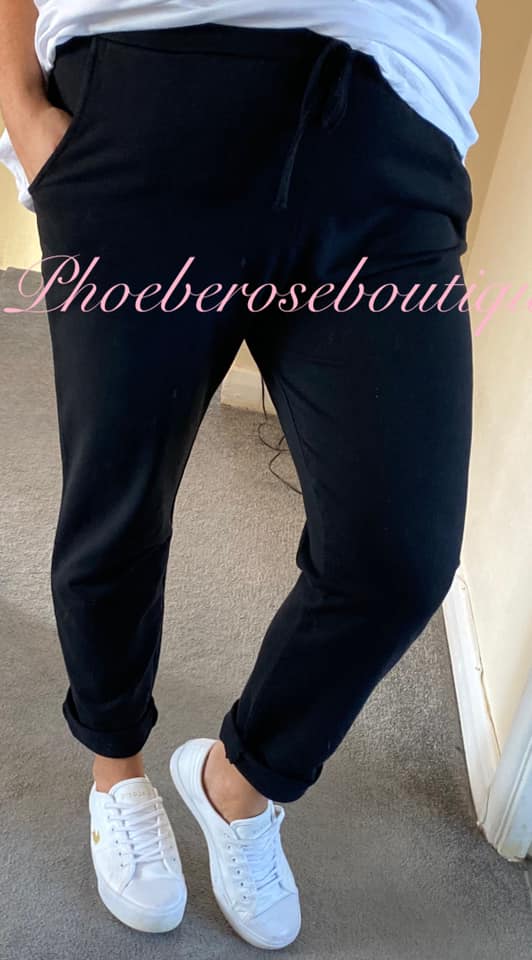 Soft Sweat Stretch Joggers - Black