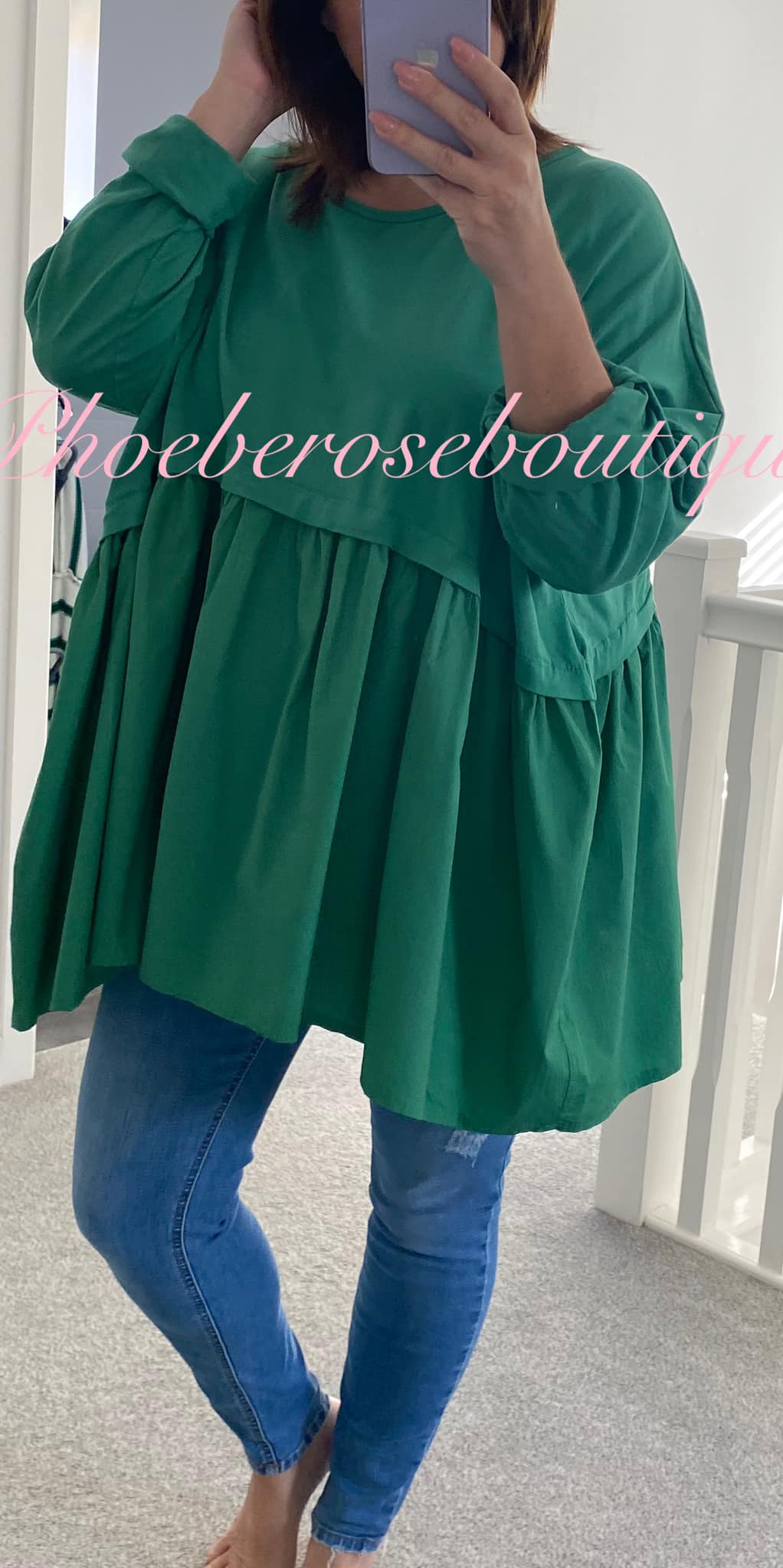 Mock 2 Part Oversized Top - Green
