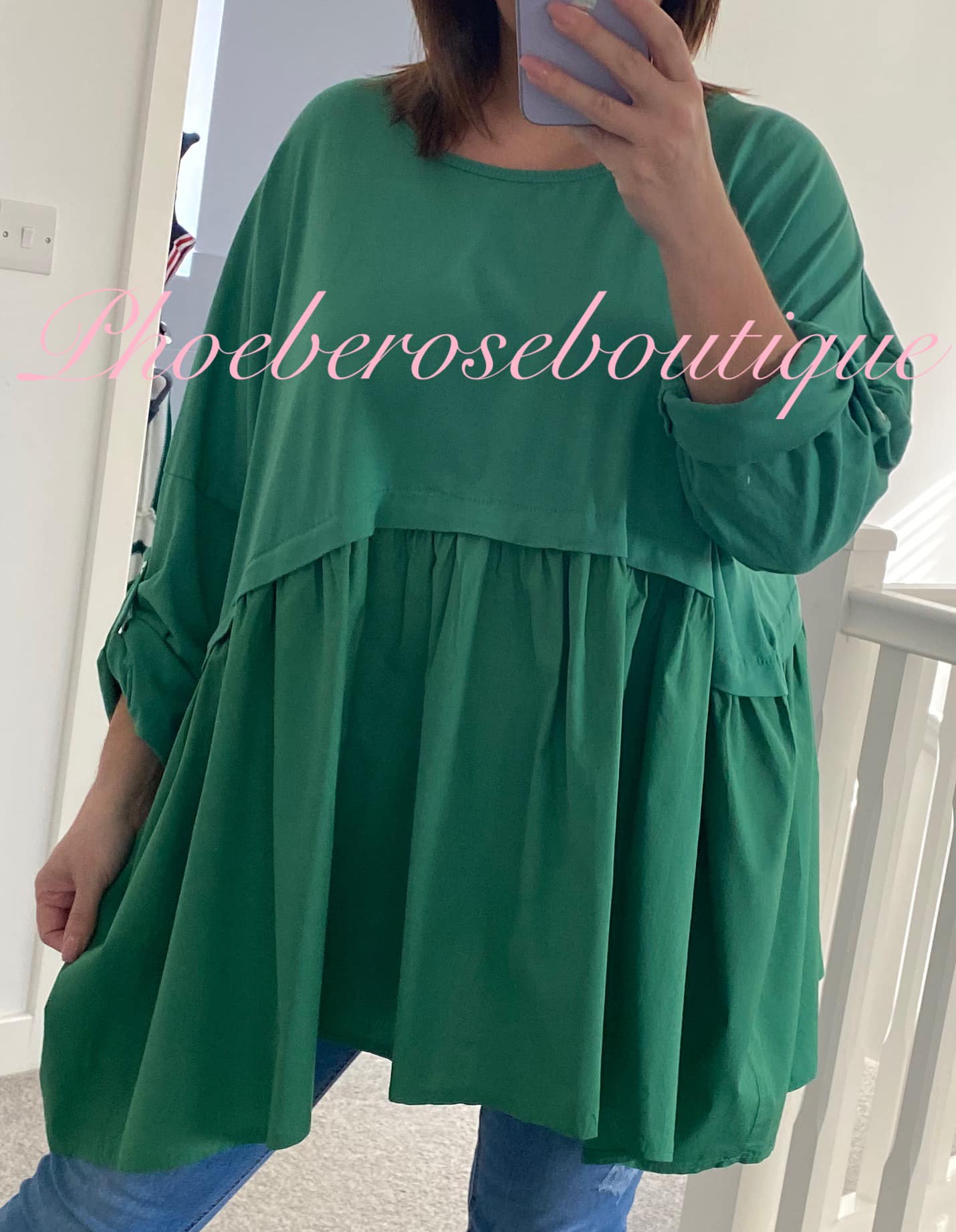 Mock 2 Part Oversized Top - Green