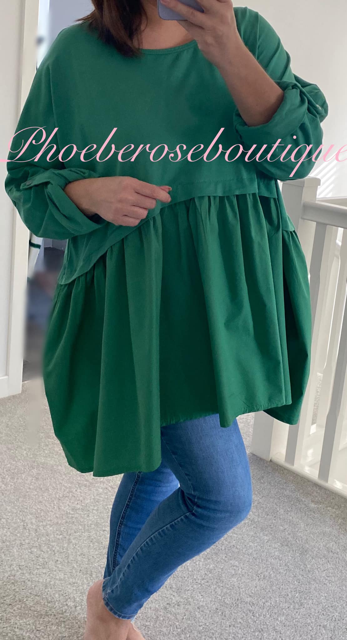 Mock 2 Part Oversized Top - Green - Image 3