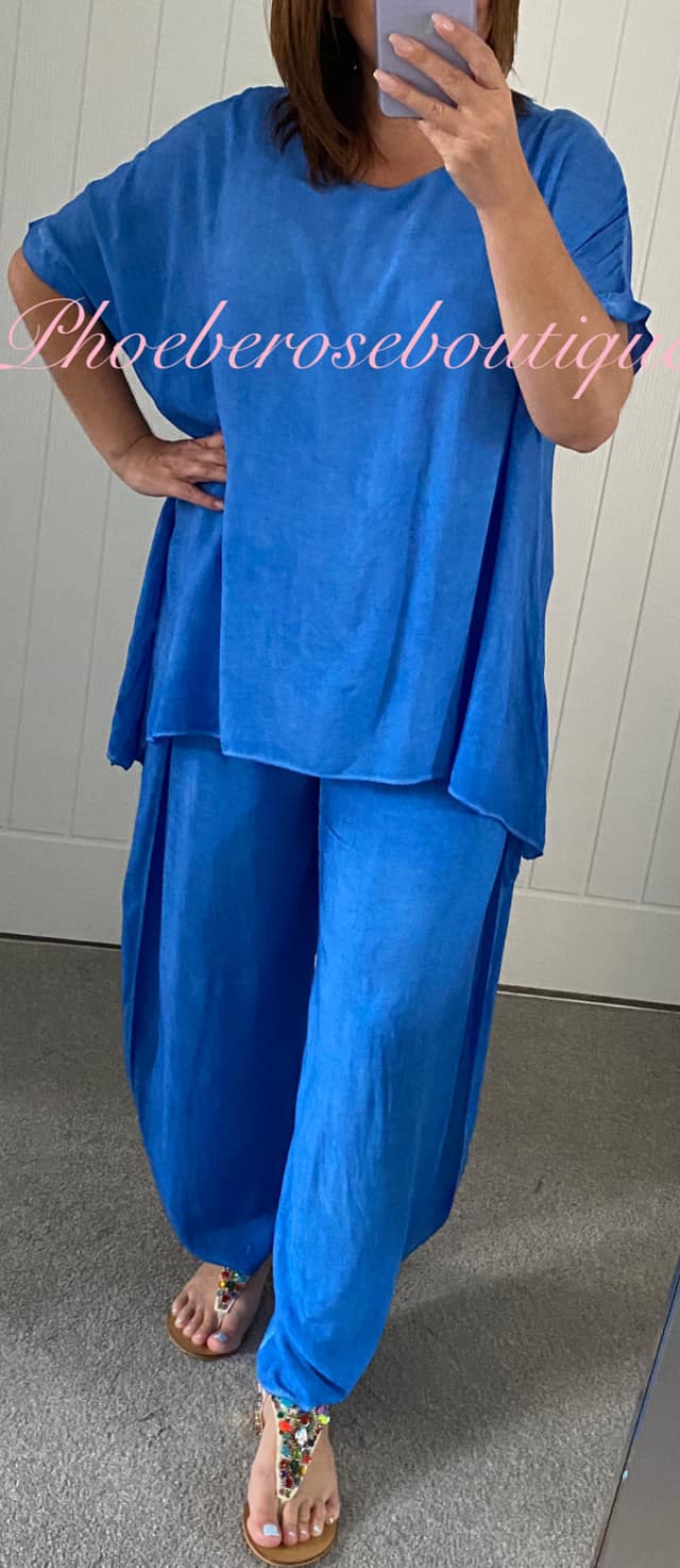 2 Piece Drape Trouser Suit - Beautiful Blue - Image 3