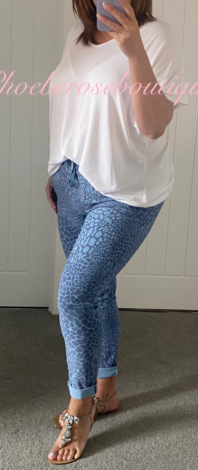 Giraffe Magic Stretch Trousers - Denim Blue