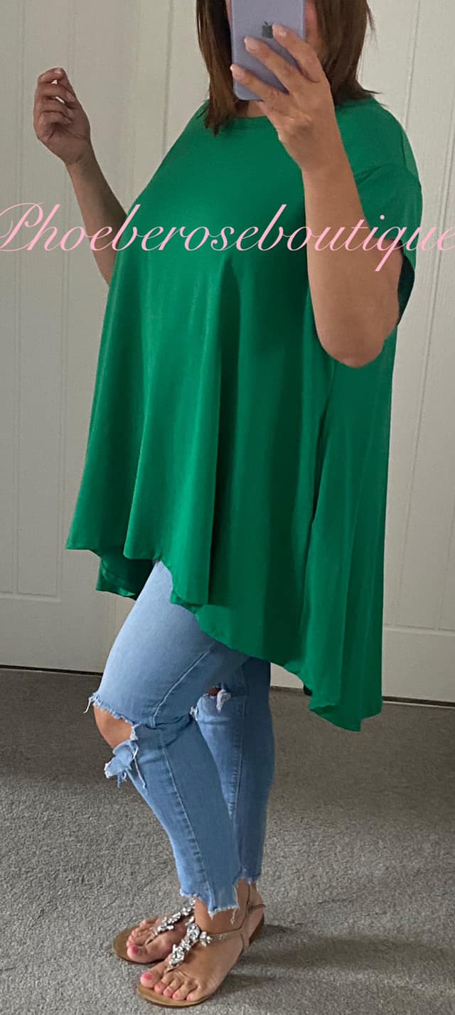 Lux Soft Jersey Swing Pocket Hi/Low Top - Green