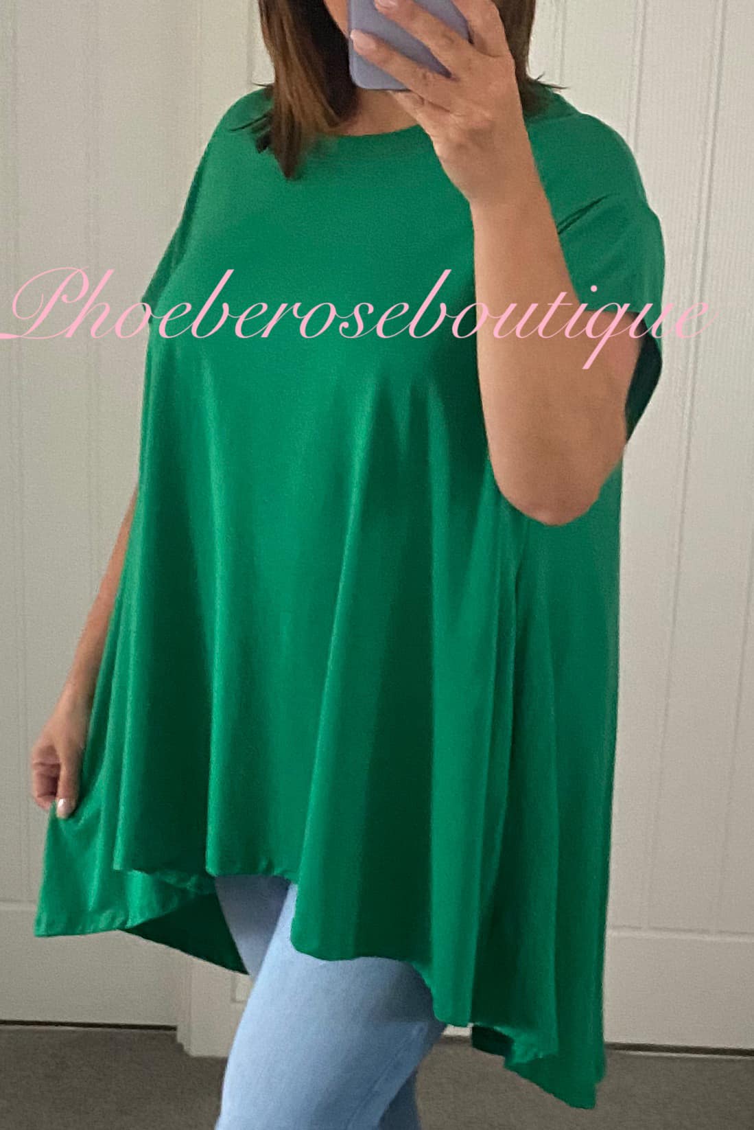 Lux Soft Jersey Swing Pocket Hi/Low Top - Green