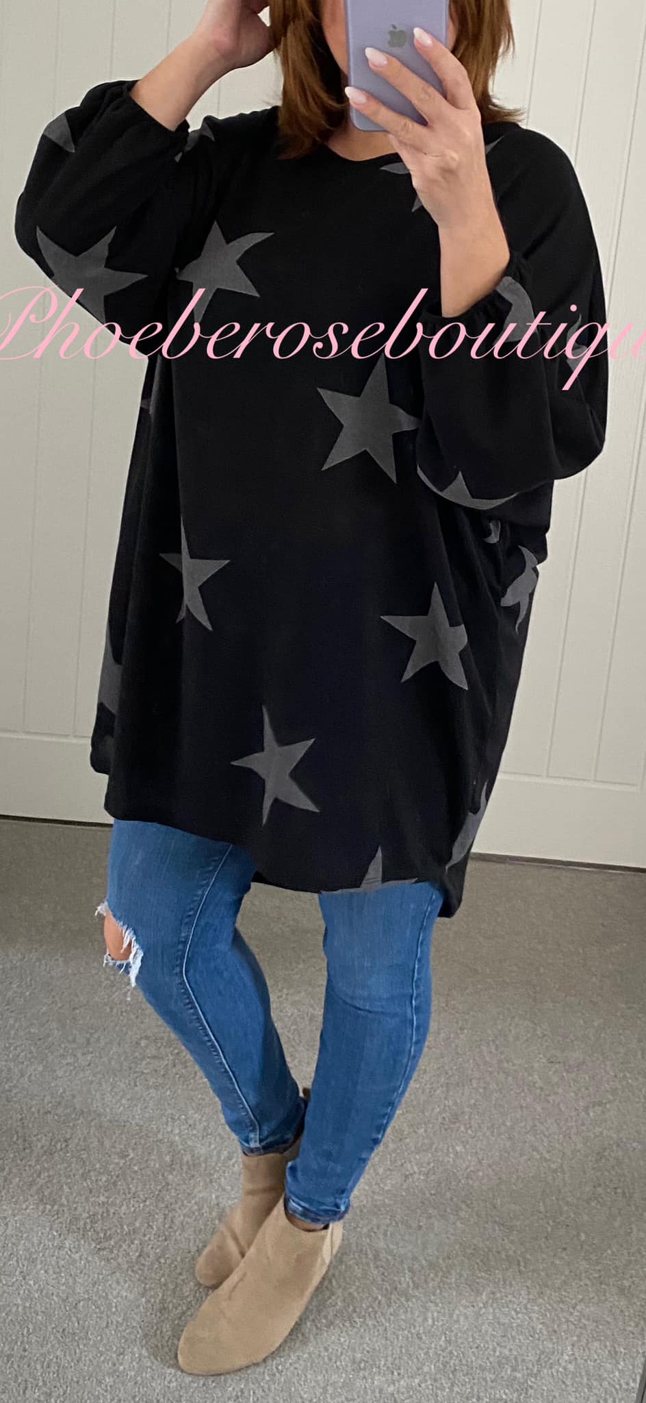 Star Loose Fit Top/tunic - Black - Image 3